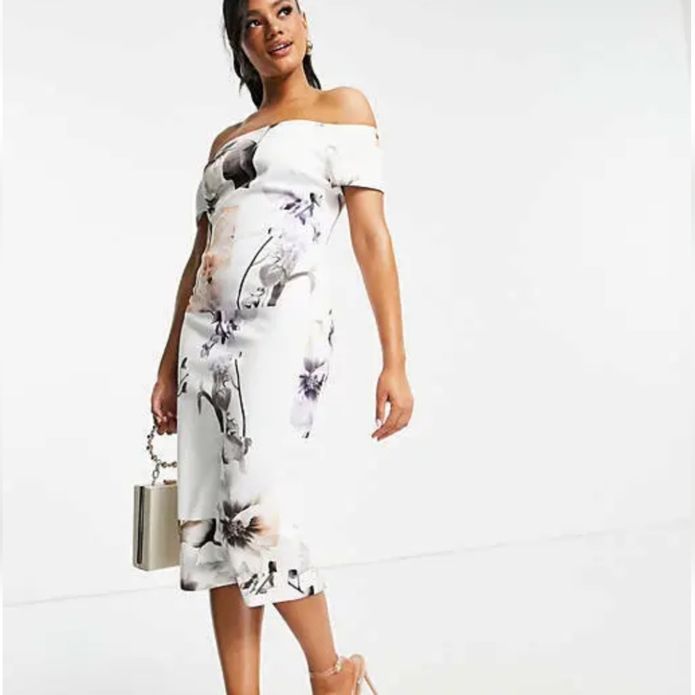 Ted Baker Sadie Vanilla Bodycon Bardot Dress